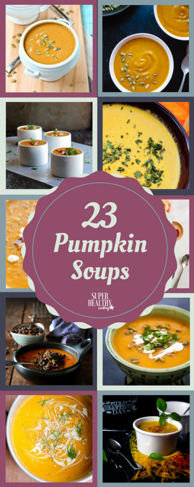 23 Amazing Pumpkin Soup Recipes To Try This Fall - Easy, healthy recipes boosted with extra veggies or fruits and spiced up with oriental flavors! Low calorie, high-fiber meals full of vitamin A, quick, low cholesterol, diary-free, gluten-free, vegetarian, vegan, low-carb, low-fat.